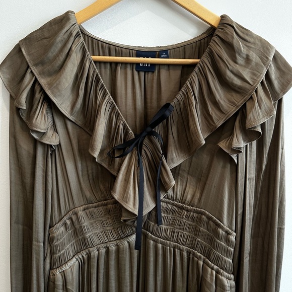 GAP Brown Long Sleeve Ruffle Dress - Picture 2 of 4